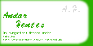 andor hentes business card